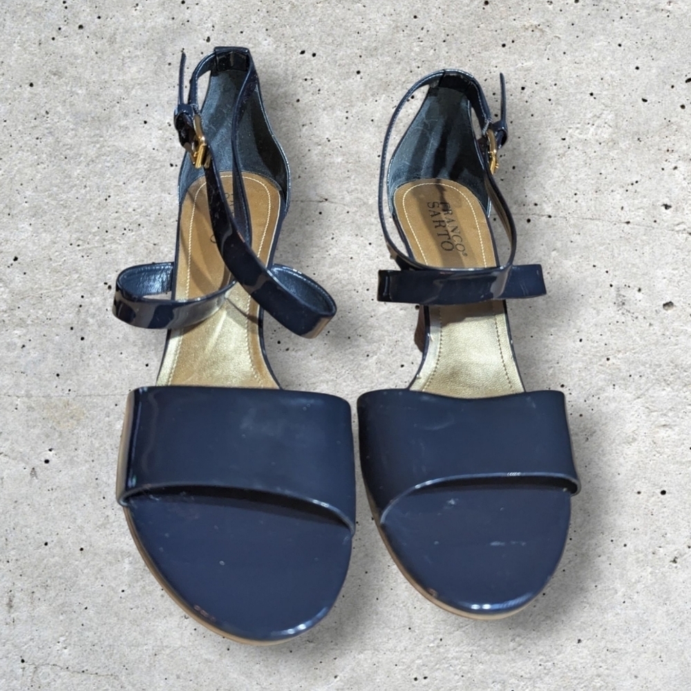 Franco Sarto Patent Block Heel Sandals – Size 9.5M - Picture 2 of 9